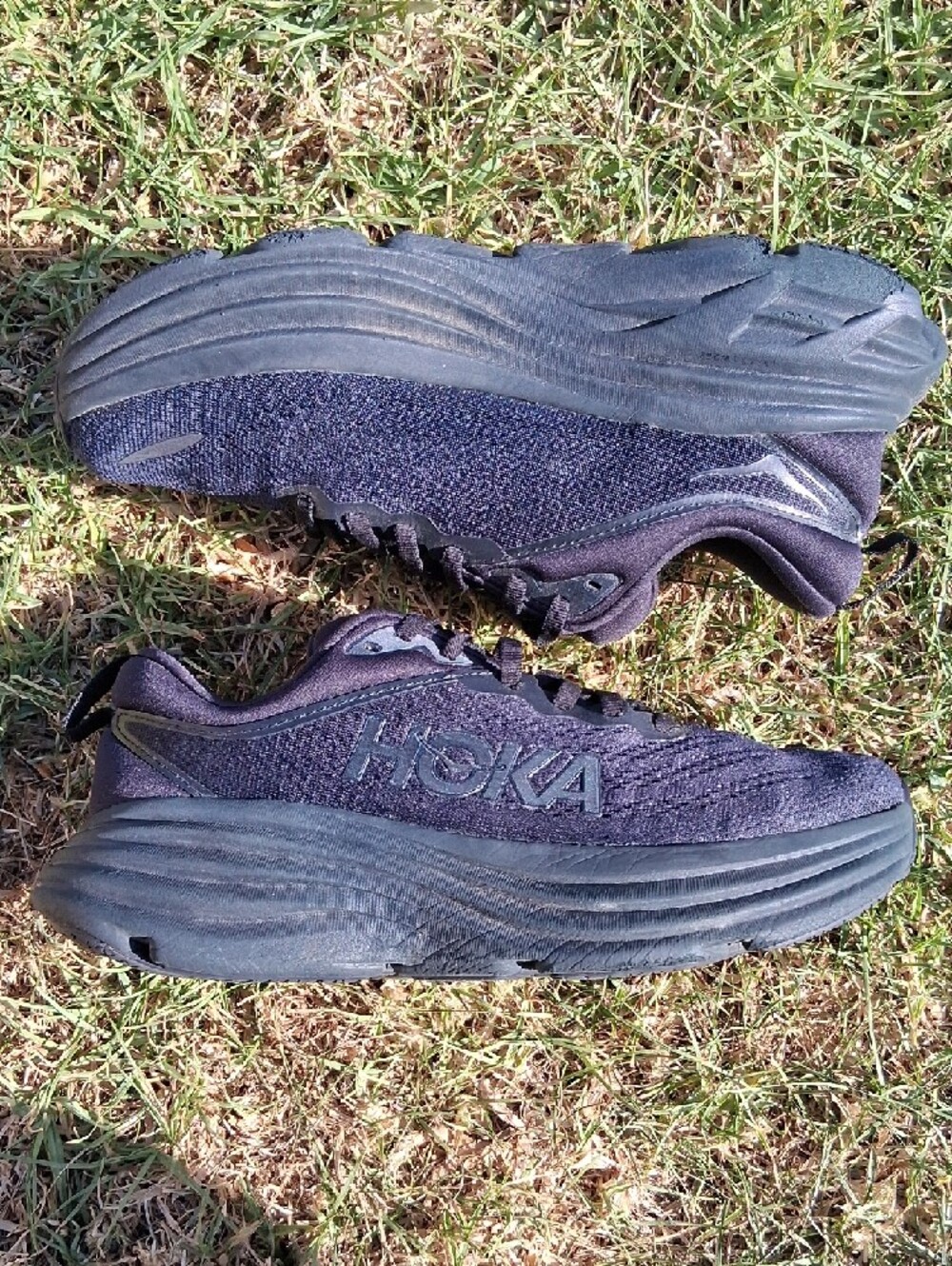 Hoka Bondi 8 Women's/Unisex Plush Navy Running Shoes - Picture 3 of 13